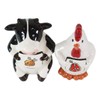 Ebros Gift Holstein Cow and Chicken Hen Holding Eat Chicken