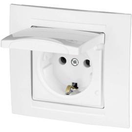 Flush-Mounted Socket, Cover, Plug-In Terminal, All-in-One, Series M1 Pure White