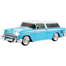 Audiobox 1955 Bel Air Retro Ride Bluetooth Car Speaker & FM Radio | with USB, SD, AUX Input for Office, Home, Garage (Blue)
