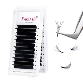 Fadlash Wimpern Extensions Easy Fan Lashes 0.07 CC Curl 14mm Wimpernverl√§ngerung Selbstf√§chernde Wimpern Lashes Extension Volumentechnik Wimpern(0.07mm-CC-14)
