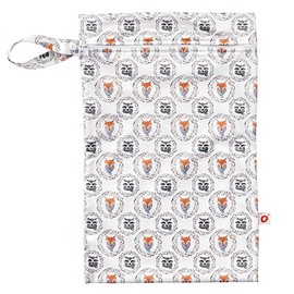 XKKO - Water Resistant Wet Bag - Wetbag with Loop - Size M Colour Fox & Raccoon, Fox & Raccoon