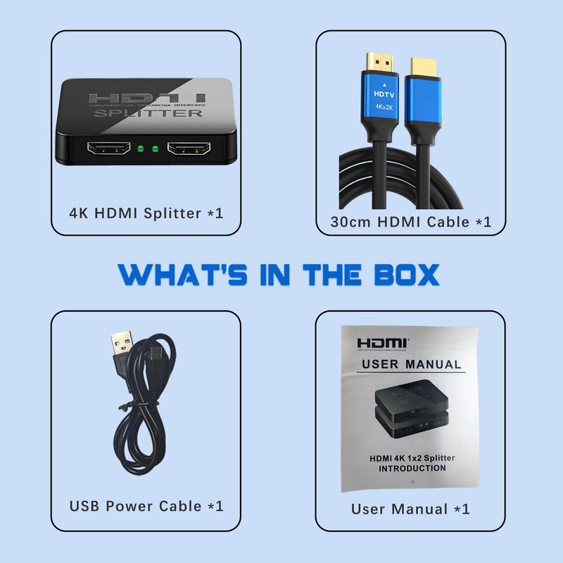 4K HDMI Splitter 1 in 2 Out Mirror Display Not