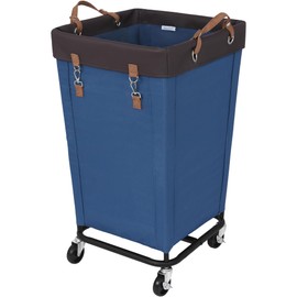 StorageWorks Laundry Hamper with Wheels, 160L Large Hampers for Laundry Rolling Laundry Basket, Dirty Clothes Hamper for Hotel, Home, Closet, Dorm, Blue, 1-Pack