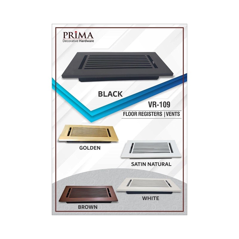 Prima Decorative - Cast Aluminum Floor Register 4" X 10"