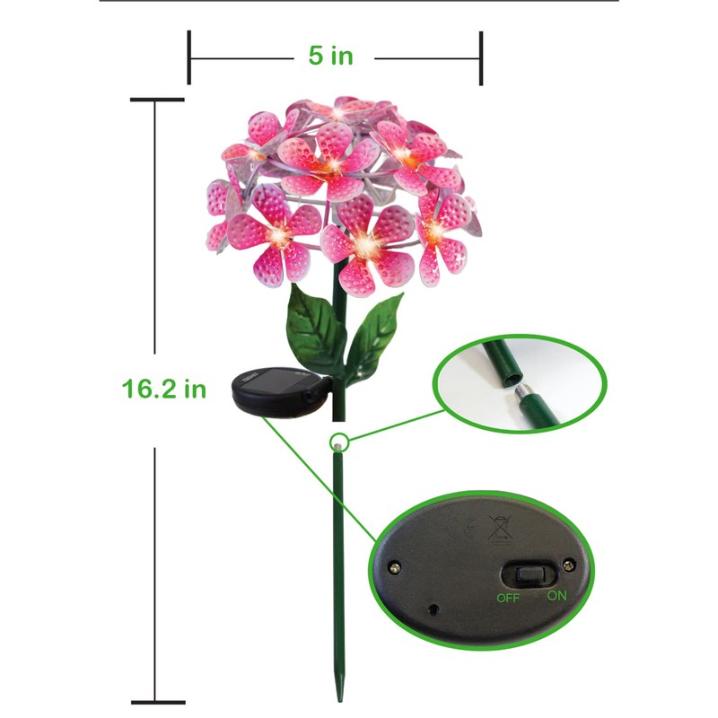 Touch Of ECO FLORALITE - Lámpara Solar LED de Metal