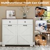 KEIKI Farmhouse Double Tilt Out Trash Cabinet with Hidden Drawers