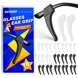 topstart 16 Pairs Eye Glasses Ear Grippers With Storage Box, Eyeglass Holder Anti-slip Glass Ear Grips Silicone Eyeglass Ear Cushion Eyewear Retainers for Sunglasses Presbyopia & Sport Glasses