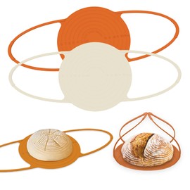 Mutilife Baking Sling for Dutch Oven: Reusable Silicone Bread Handles Mat for Soutdough 2 Pcs (Beige & Brown)