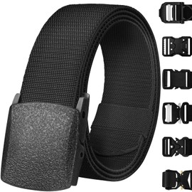 TECEUM Tactical Belt – Black B2 S – Heavy-Duty Military, Work, Hiking,Rigger, Utility, EDC Men’s Belts – Quick-Release – Nylon Web