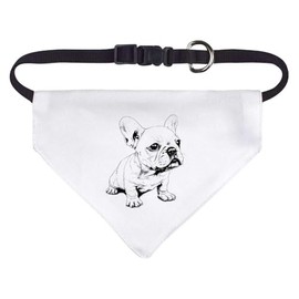Small 'French Bulldog Puppy Sitting' Dog/Cat/Pet Bandana (PD00054713)