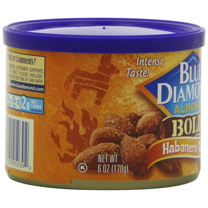 Blue Diamond Almonds BOLD Habanero BBQ, 6-Ounce (Pack of 6)