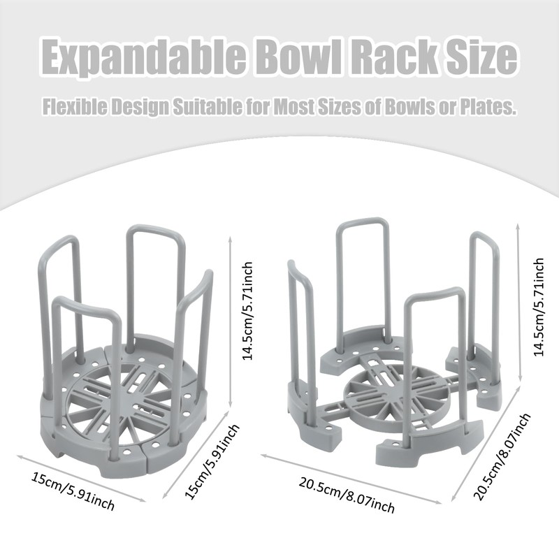 Zoyiancy 2Pcs Adjustable Bowl Rack, Plate Storage Rack, Dinner Plates