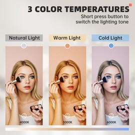 MINISO Vanity Mirror with Lights - 9.8" x 13.8" Hollywood Makeup Mirror with Adjustable Brightness, 3 Modes Light, 360°Rotation