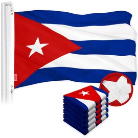 G128 5 Pack: Cuba Cuban Flag | 3x5 Ft | ToughWeave Series Embroidered 300D Polyester | Country Flag, Embroidered Design, Indoor/Outdoor, Brass Grommets