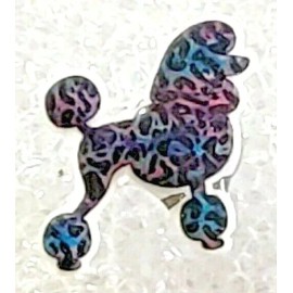 Poodle Dog Standing Colorful Teeny Tiny Flat Acrylic Post Stud Earrings Jewelry