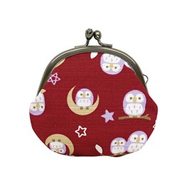 Maeda Dyeing Wafu Biyori Coin Purse, Moonlit Owl 2.5 Round, Enge, Made in Japan
