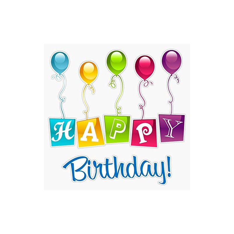 Happy Birthday Sticker Decal Vinyl Bumper Sticker Decal Waterproof 5"