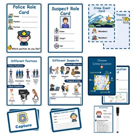 8 Pcs Pretend Play Police Tickets Police Role Play Set Pretend Play Paper Pads Police Officer Pretend Play Accessories Double Sided Receipt Book for Toddlers Education Birthday Party Gift Boys Toy