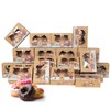 24 Pack Christmas Cookie Boxes, Foldable Treat Box with Window,
