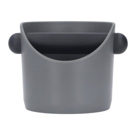 PENO Plastic Coffee Knock Box, Compact Coffee Grind Trash Bin Dishwasher Safe Rubber for Coffee Bar Grey