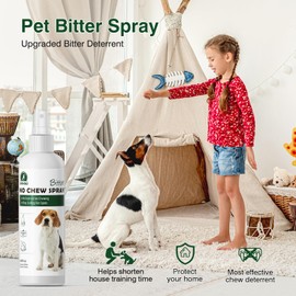 Bitter Spray for Dogs to Stop Chewing,No Chew Spray for Puppies and Cats,Powerful Bitter Deterrent Stop Pets from Chewing on Furniture,Shoes,No Licking of Fur,Bandages,Wounds