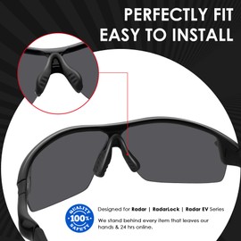 BLAZERBUCK Replacement Nose Piece Pads for Oakley Radar EV Path/Radar Path/RadarLock Path/Radar Pace OJ9001 OO9182 OO9183 OO9184 OO9208 OO9211 OO9333 Sunglass - Asian Fit Black + Black