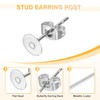 sourcing map 200Pcs Stud Earring Posts, 5mm Stainless Steel Flat