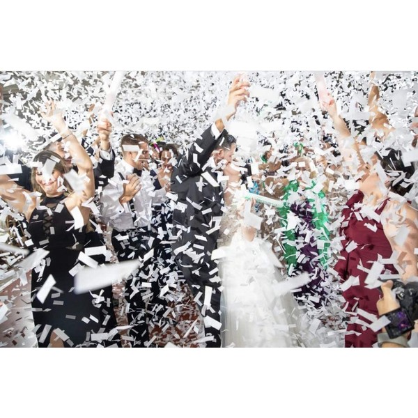 Party Xclusive Pack of 6 Large 12"-inch Confetti Cannon White