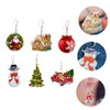 ABOOFAN 3sets Gold Earrings Women Christmas Ornaments Xmas Eardrop Jewelry