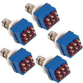 E Support™ 5 X 3PDT 9 Pins Box Stomp Guitar Effect Pedal Foot Switch True Bypass Metal Blue