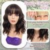 MaxlaceWig Brown Wig with Bangs Bob Wig Synthetic Short Bob