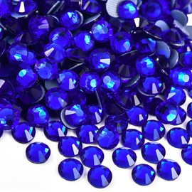 Jollin 2880pcs Hotfix Crystal Flatback Rhinestones Glass Diamantes Gems for Crafting Art Crafts Decorations Clothes Shoes 4.8mm SS20 Sapphire