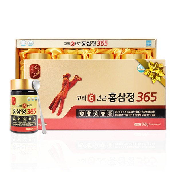 Korea Red Ginseng Promotion Agency Goryeo 6-year-old Red Ginseng Extract 365 240g x 4 bottles + shopping bag gift Red Ginseng Extract Parents’ Holiday H / 고려홍삼진흥원 고려 6년근 홍삼정365 240g x 4병 + 쇼핑백증정 홍삼진액 액기스 부모님 명절 H