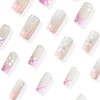 IMRAIN Press on Nails Long Square Fake Nails Pink French