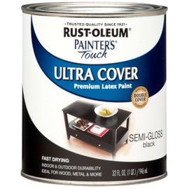 Rust-Oleum Rust-Oleum 1974502 Painter's Touch Latex Paint, Quart, Semi-Gloss Black 32 Fl Oz (Pack of 1)