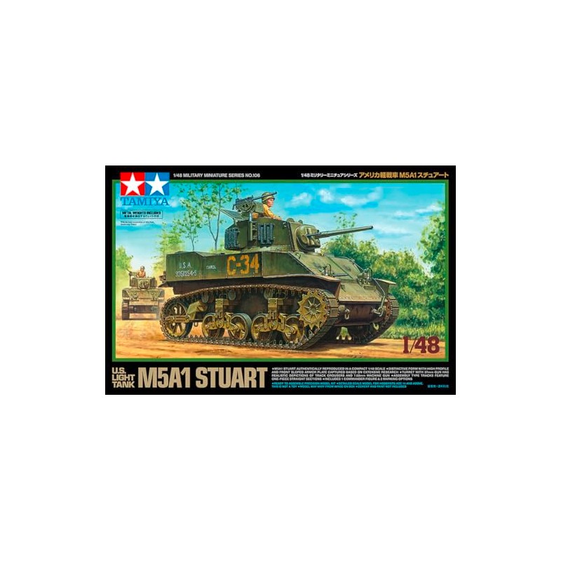 TAMIYA 32606 1:48 US M5A1 Stuart Light Tank (1) -