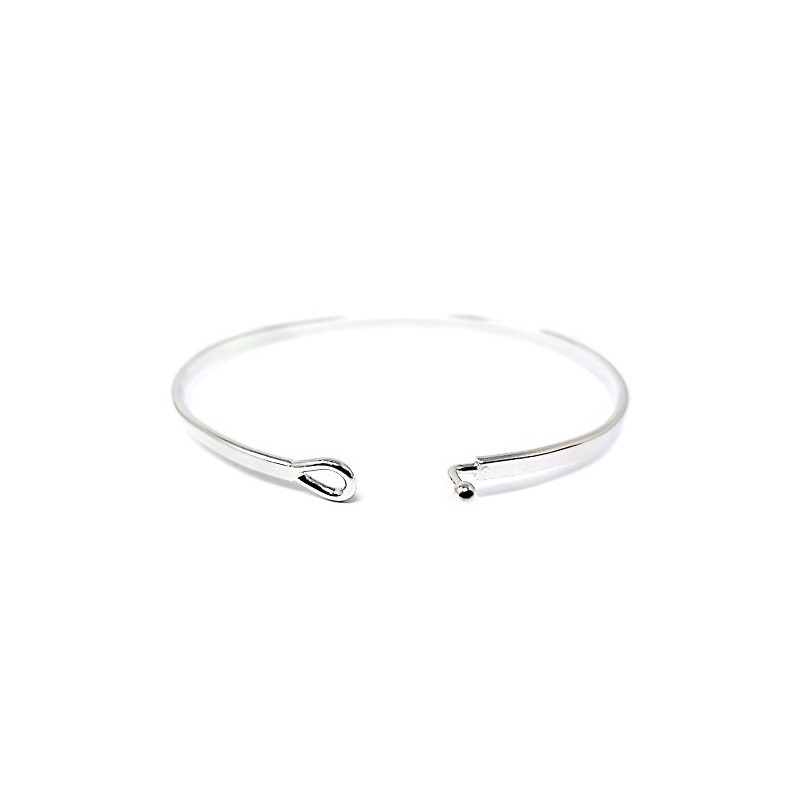 by you Inspirational Fearless Message Engraved Thin Cuff Bangle Hook