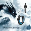 13mm Dragon Hoop Earrings Sterling Silver Black Opal Dragon Huggie