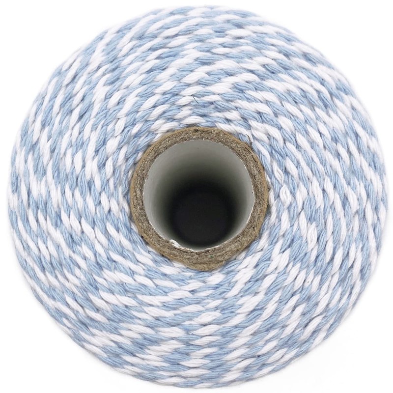 Leecogo Bakers 656ft Light Blue and White Cotton Rope for
