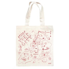 MAPTOTE Grocery Canvas Tote - Reusable Cotton Canvas Bag for Shopping, Daily Errands, Beach Trips and Travel - Screenprinted, Earth Friendly, and Made in USA - Map Style, New York City