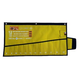 BULL TOOLS Tool Bag Organizer & Wrench Roll Up Pouch, 12 Pocket Waterproof PVC Laminated Ballistic Polyester Canvas, Heavy Duty Carving Tool Storage for DIY & Professionals - (Tools are not included)