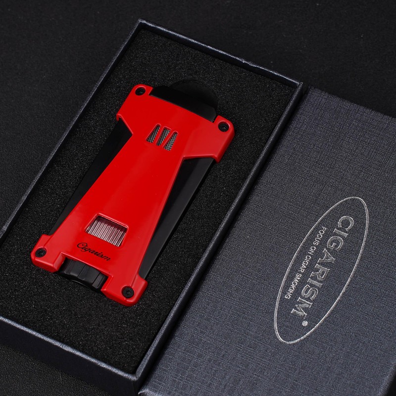 Cigar Lighter Triple Jet Flame Torch Lighter, Built-in 2 Cigar