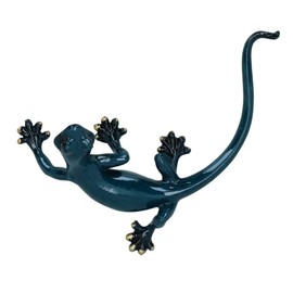 AB Tools Blue Gecko Lizard Resin Wall Shed Sculpture Decor Statue Small House Ornament