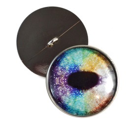 30mm Rainbow Unicorn Button Eyes Sew On Glass Buttons with Loop for Crocheted Doll Stuffed Animal Soft Sculptures or Jewelry Making Crafts - Set of 2