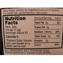 Spice Supreme Black Pepper (.75 Oz) and Iodized Salt (3.25 Oz) Shakers