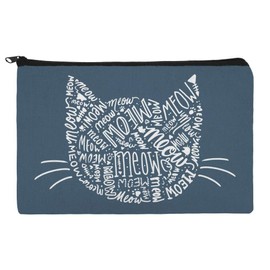 GRAPHICS & MORE Meow Cat Kitten Kitty Silhouette Makeup Cosmetic Bag Organizer Pouch