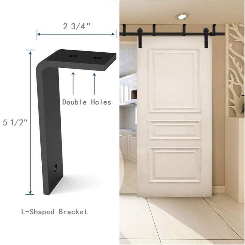 CCJH 6FT Ceiling Mount Bracket Sliding Barn Door Hardware Kit