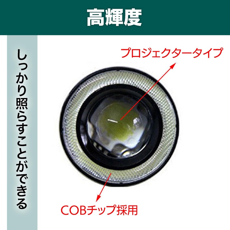 HAMILO Fog Lamp, For Automobiles, COB Chip, Squid Ring, Wide