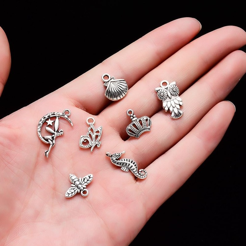 Echoed Elegance Silver Cute Charms Bulk for Bracelets Jewelry Making