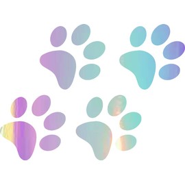 NBFU Decals Dog Paws Print (Holographic Opal Purple) (Set of 2) Premium Waterproof Vinyl Decal Stickers for Laptop Phone Accessory Helmet Car Window Bumper Mug Tuber Cup Door Wall Decoration
